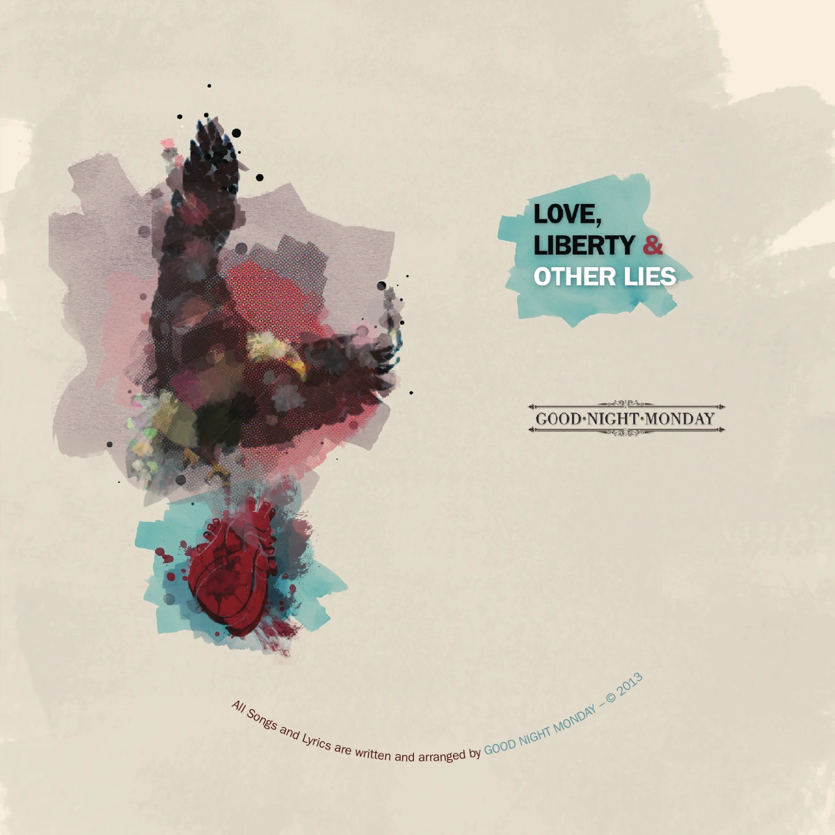 Originales CD-Label von Love, Liberty & Other Lies